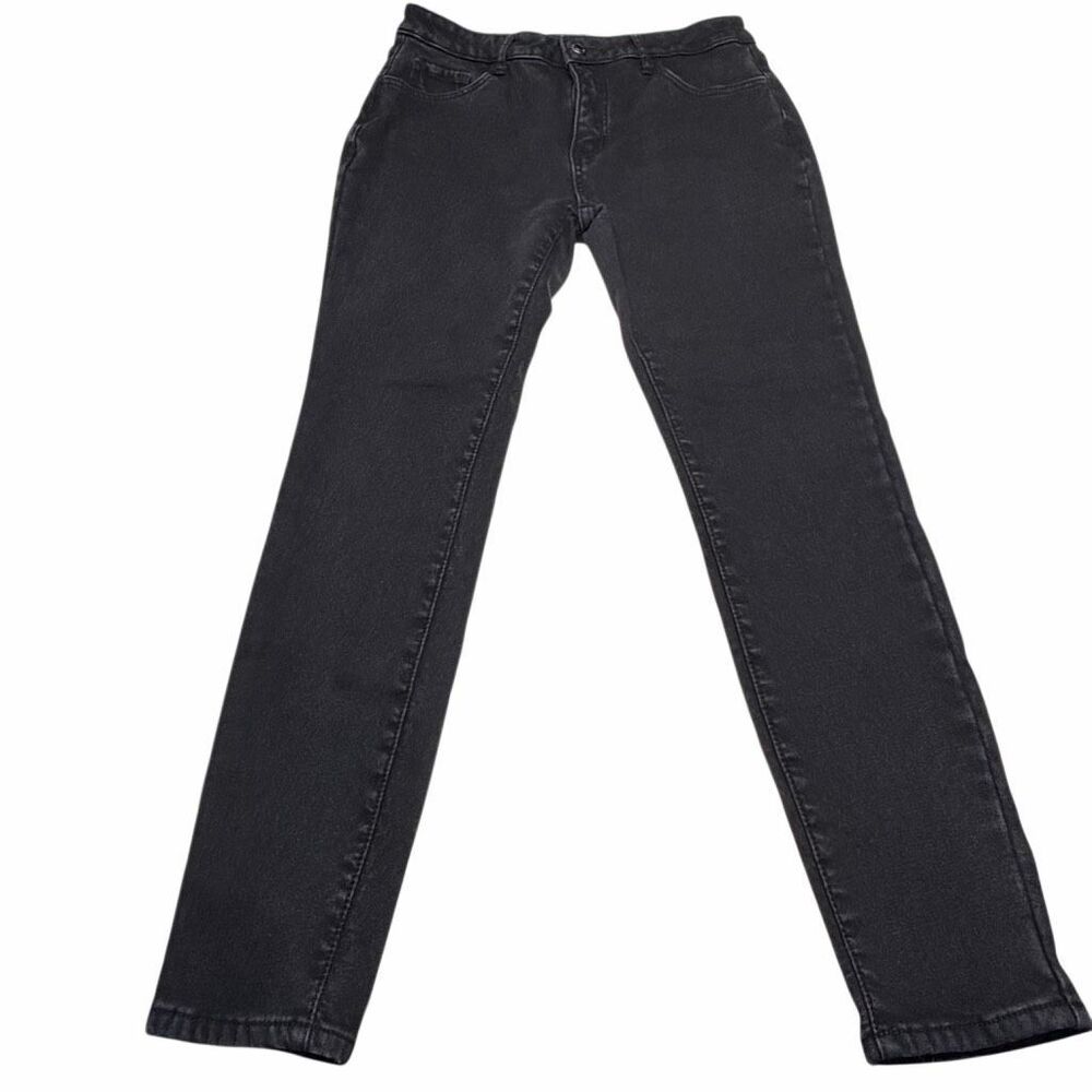 Worn Black Fleece Lined Thermal Skinny Jeans